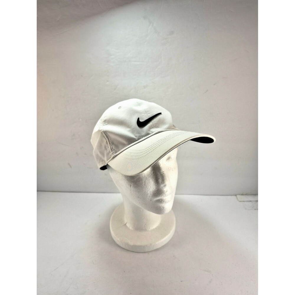 NWOT Nike Dri-FIT Performance Featherlight Running Cap Golf Hat  White W/ Swoosh